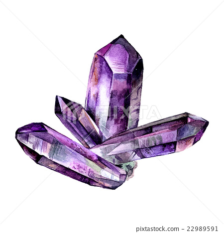 450x468 Watercolor Gemstone. Hand Drawn Illustration - Gemstone Watercolor