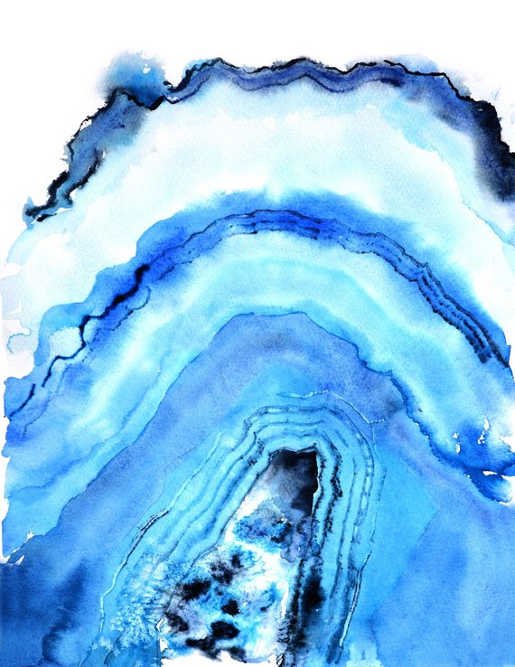 570x738 Geode Painting Geode Print Geode Art Agate Watercolor Etsy - Geode Watercolor