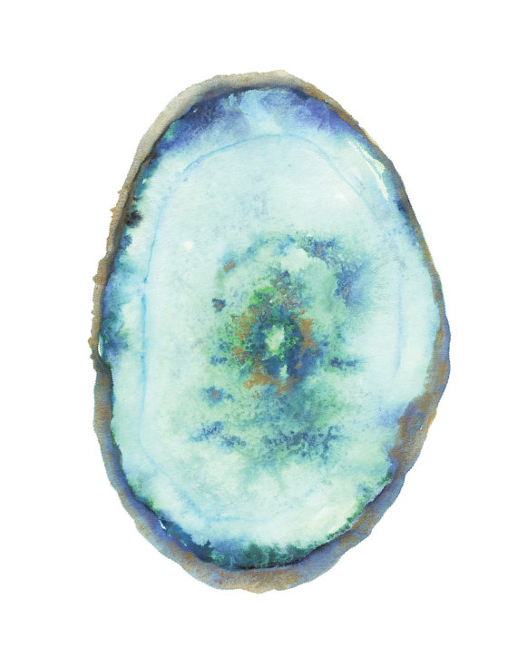570x725 Watercolor Agate Art Print - Geode Watercolor