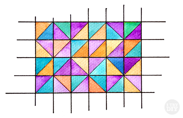 600x385 Geometric Watercolor Wall Art I Try Diy - Geometric Watercolor