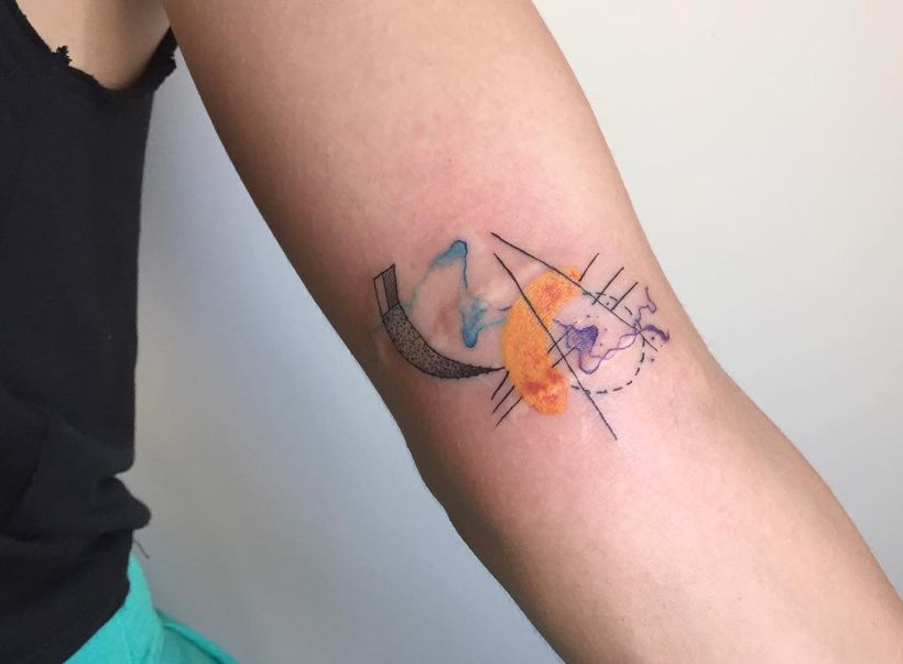 820x603 Geometric And Abstract Tattoos With A Splash Of Watercolor By - Geometric Watercolor