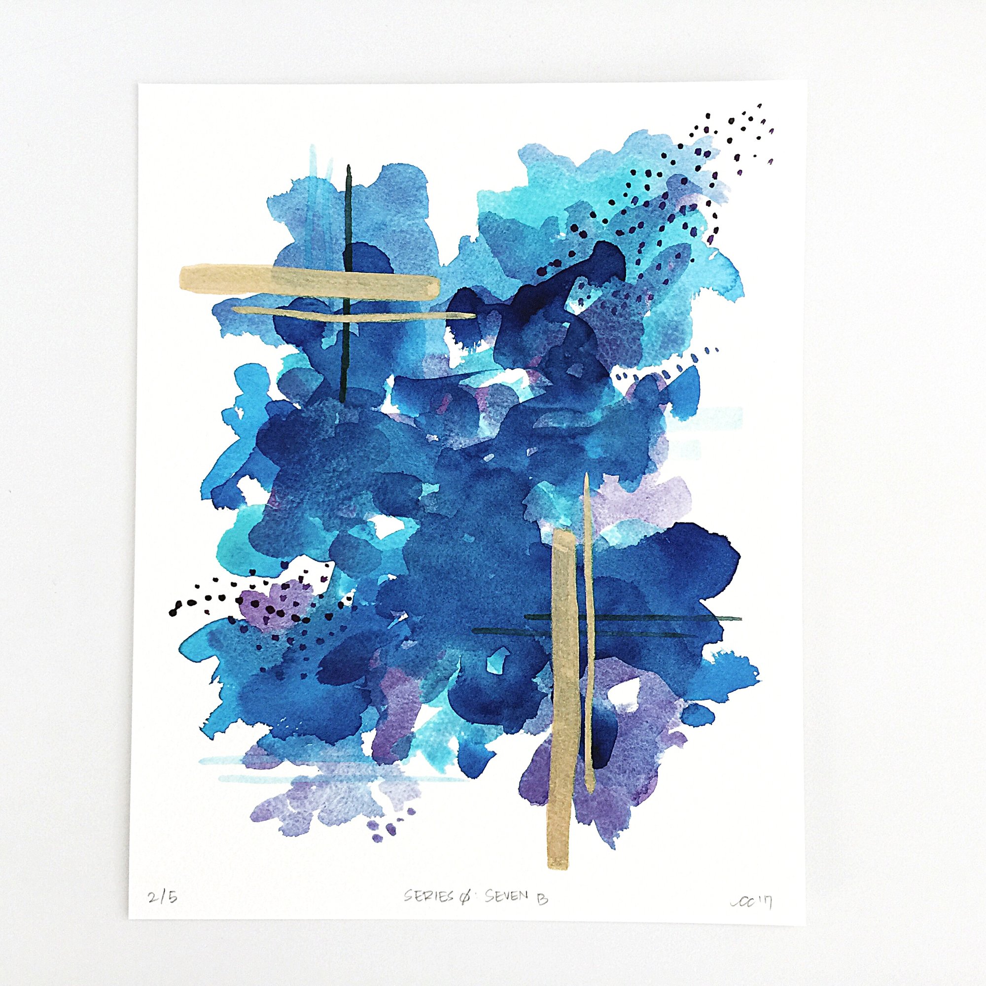 2000x2000 Series 0 Seven B Limited Edition Print Abstract Watercolor - Geometric Watercolor