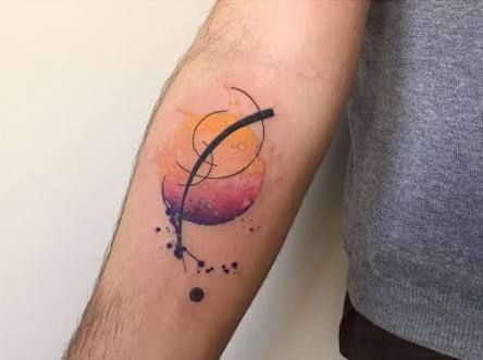 444x331 Watercolor Tattoo - Geometric Watercolor