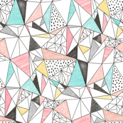 173x173 Geometric Triangles Fabric, Wallpaper Amp Gift Wrap - Geometric Watercolor