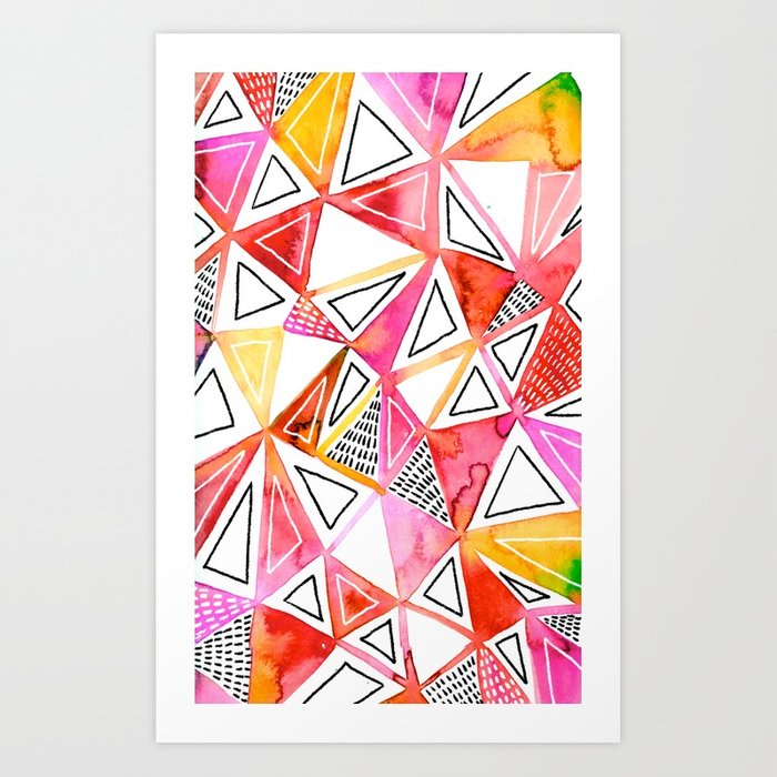 700x700 Geometric Watercolor Art Print By Stephdillon Society6 - Geometric Watercolor