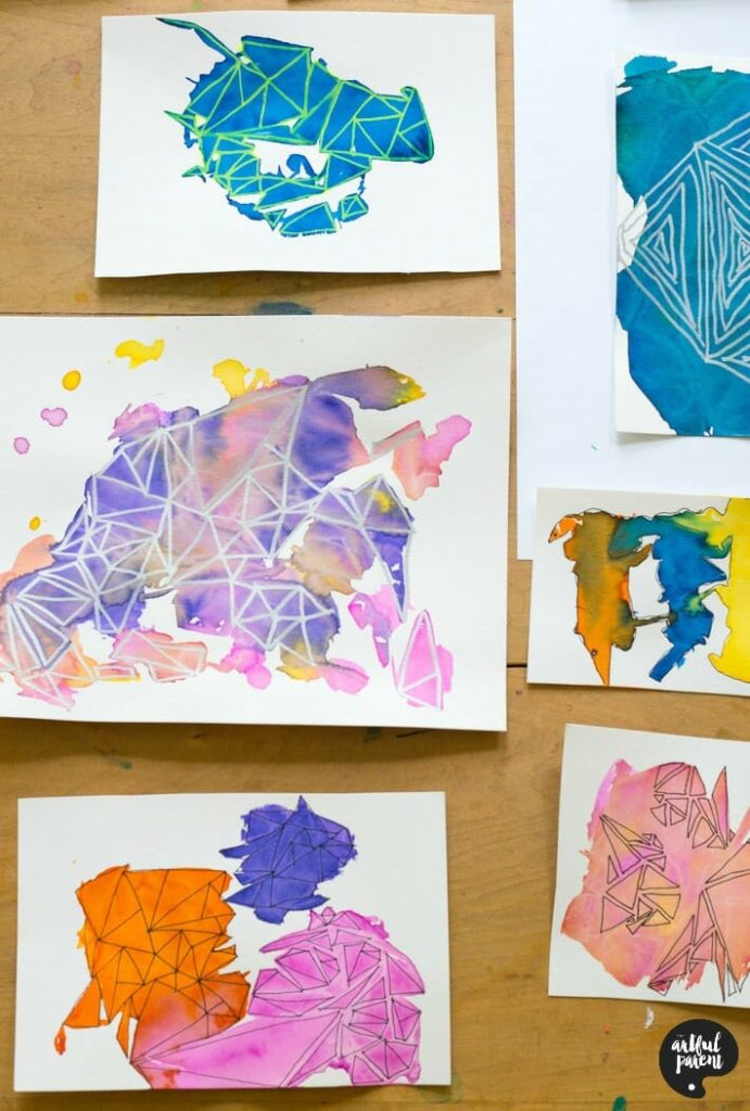 691x1024 Geometric Watercolor Art - Geometric Watercolor Art