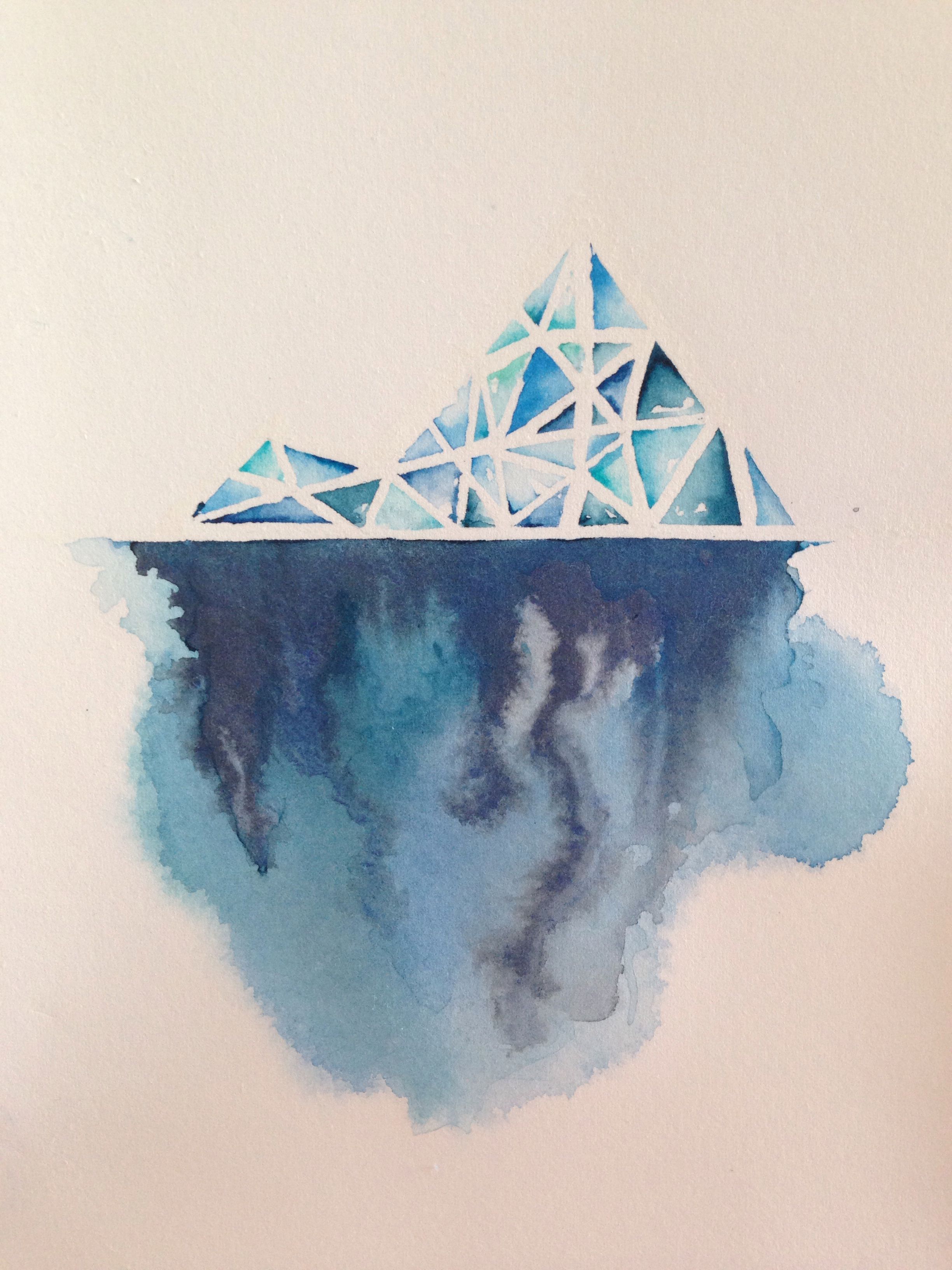 2448x3264 Iceberg Series - Geometric Watercolor Art