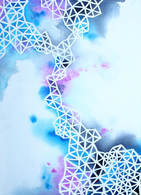570x788 In Between Somewhere And Nowhere Is You And I My Paintings + - Geometric Watercolor Art