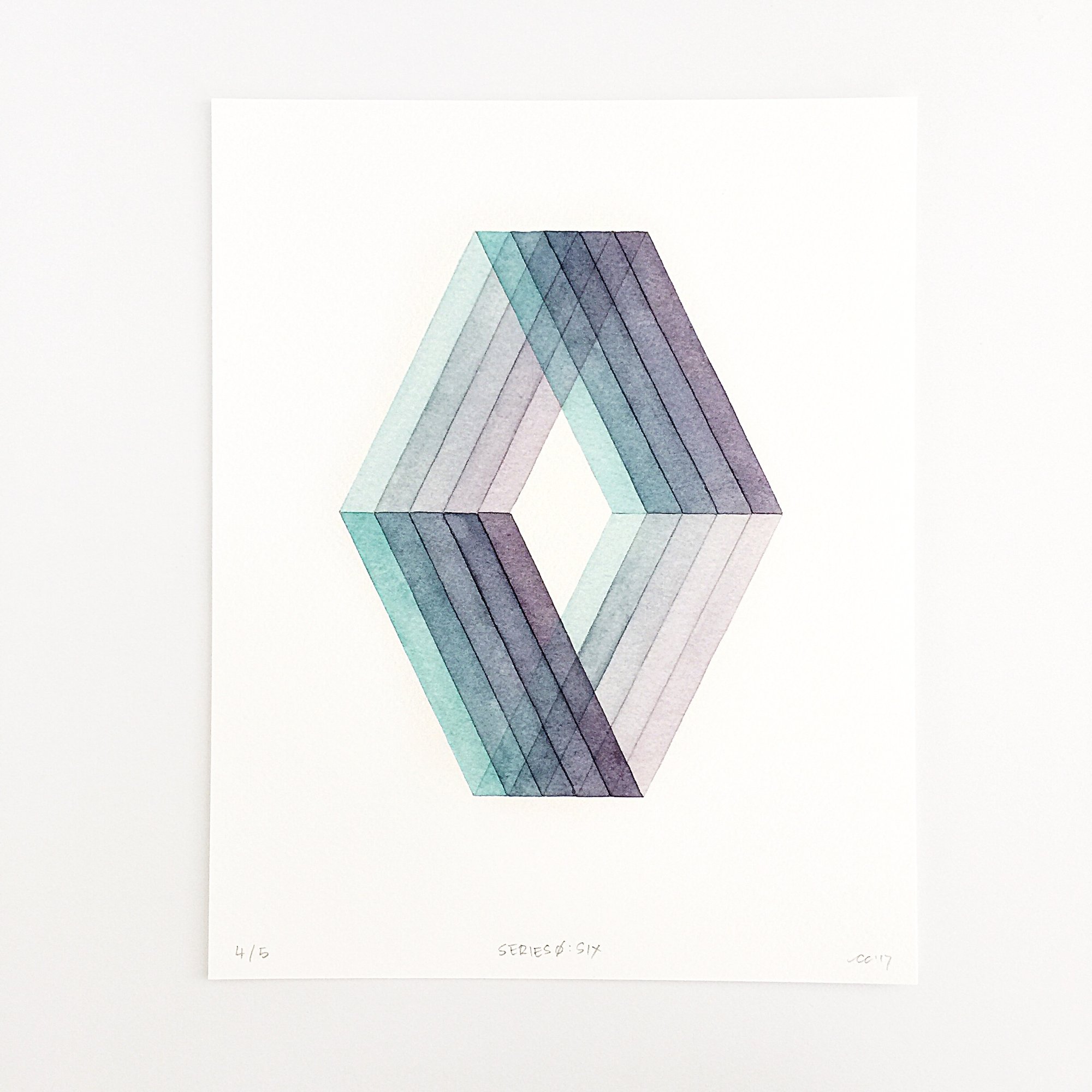 2000x2000 Series 0 Six Limited Edition Print Geometric Watercolor Art - Geometric Watercolor Art