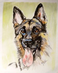 German Shepherd Watercolor
