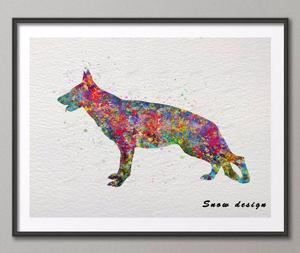 300x253 German Shepherd Watercolor Canvas Painting Jocolocoshop - German Shepherd Watercolor