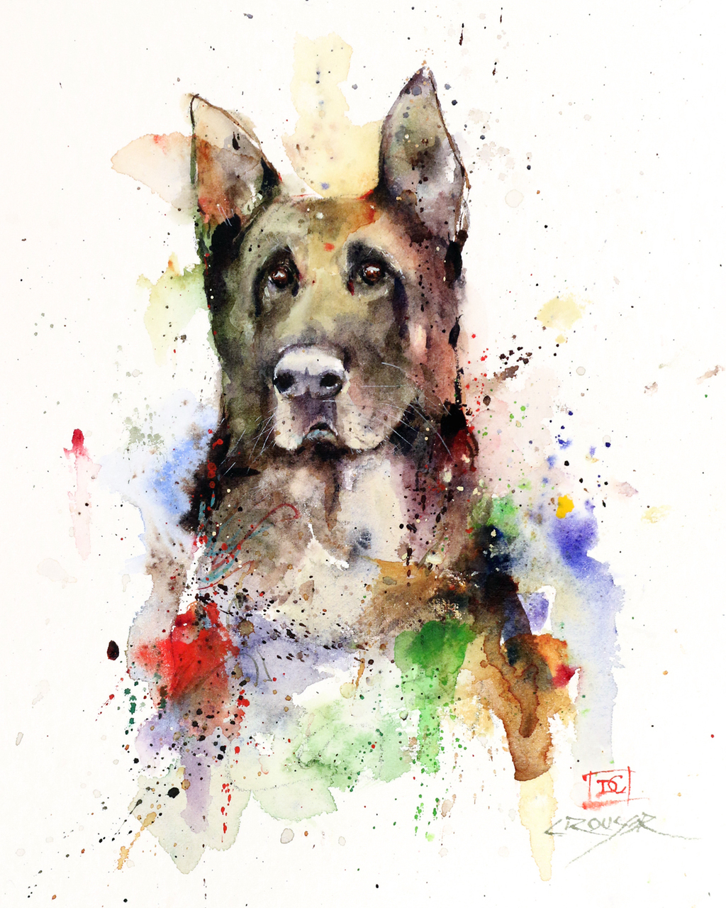 1024x1280 German Shepherd - German Shepherd Watercolor