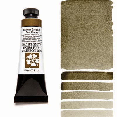 400x400 German Greenish Raw Umber 15ml Tube - German Watercolors