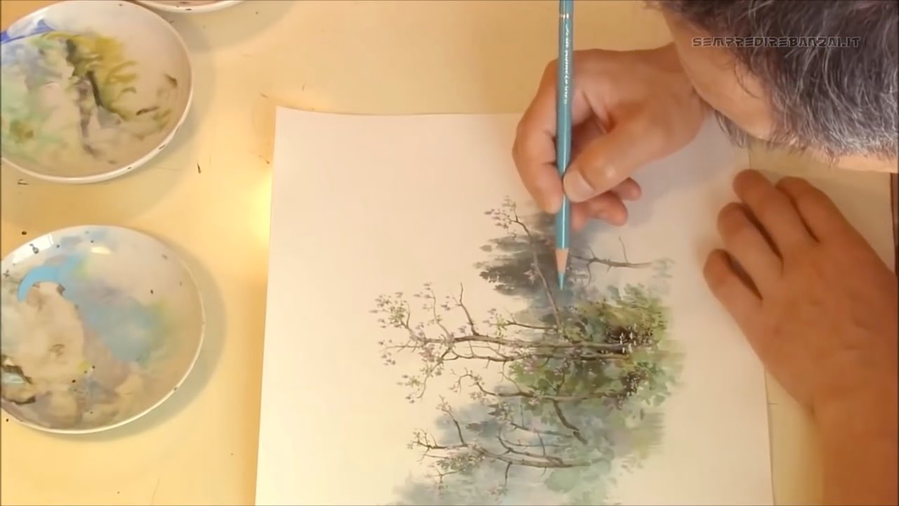 1280x720 Studio Ghibli Artist Kazuo Oga Painting Process - Ghibli Watercolor