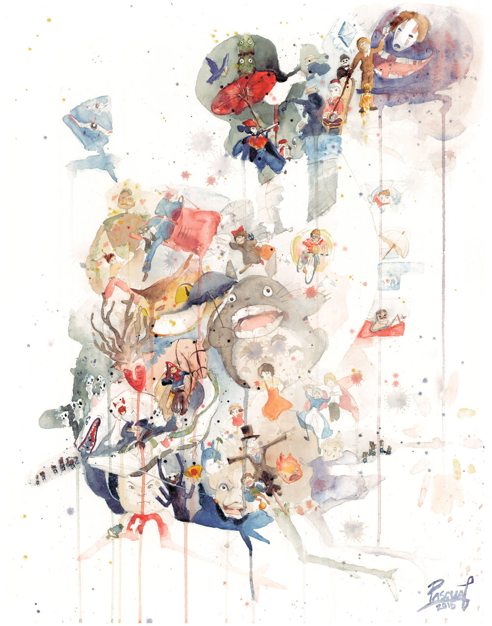 1000x1273 Studio Ghibli Pascual Productions - Ghibli Watercolor
