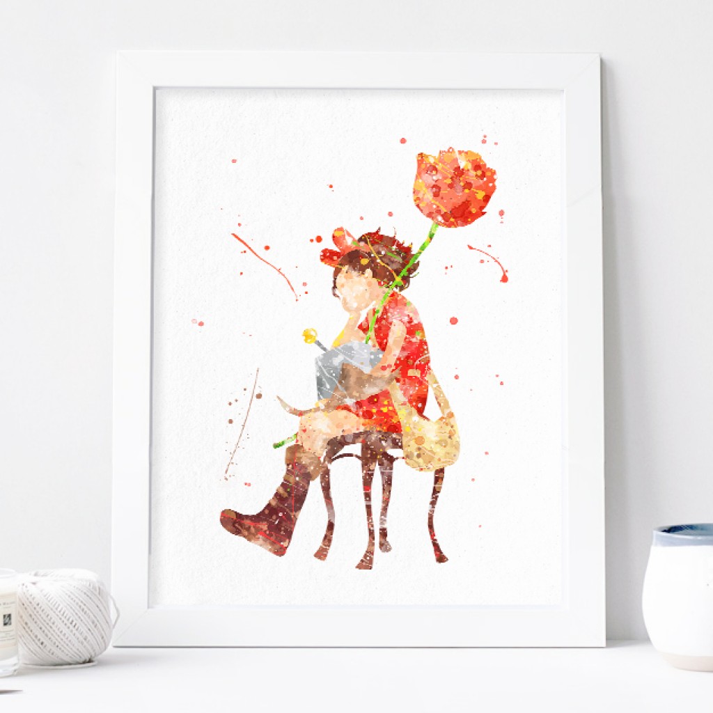 1024x1024 Arrietty Print, Studio Ghibli - Ghibli Watercolor