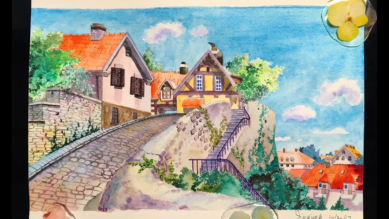 1280x720 Watercolor Speed Painting, Studio Ghibli, The Miyazaki World - Ghibli Watercolor