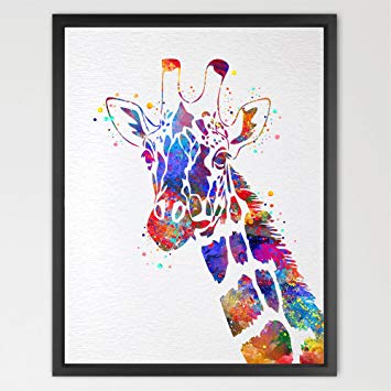 355x355 Dignovel Studios 8x10 Giraffe Watercolor Print Animal - Giraffe Watercolor