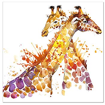 350x350 Animal Canvas Wall Art Abstract Giraffe Watercolor - Giraffe Watercolor