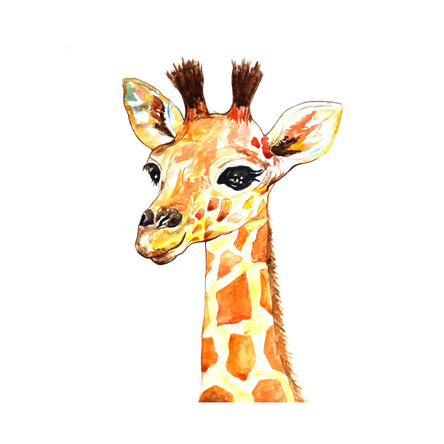 630x630 Baby Giraffe - Giraffe Watercolor