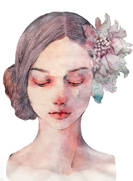 446x604 291 Best Aquarelle Images Water Colors, Watercolor - Girl Face Watercolor
