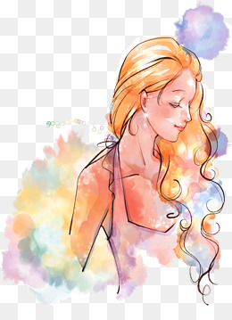 260x359 Side Face Png Images Vectors And Psd Files Free Download On - Girl Face Watercolor