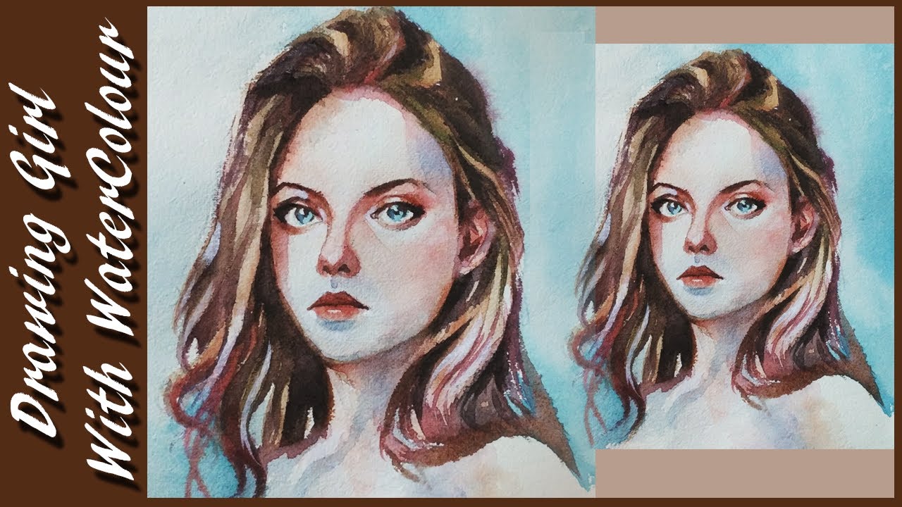 1280x720 Watercolor Painting Of Girl Face (Portrait) Demonstration - Girl Face Watercolor