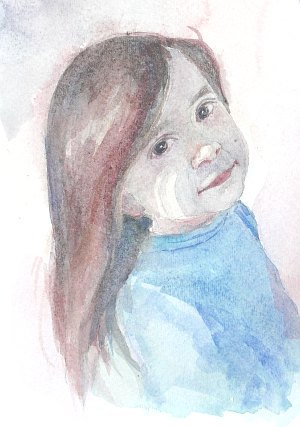 300x427 A Step By Step Watercolor Demonstration A Little Girl - Girl Face Watercolor
