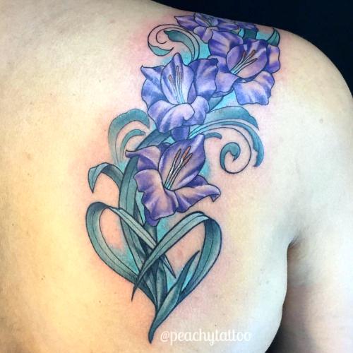 500x500 Gladiolus Tattoo Flower Drawing Machineui - Gladiolus Watercolor Tattoo