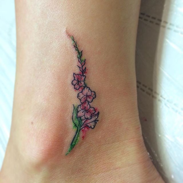 640x640 Thank You Samantha For Getting This Teeny Watercolour Gladiolus - Gladiolus Watercolor Tattoo
