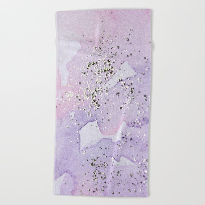 700x700 Pastel Glitter Watercolor Painting Beach Towel By Artention Society6 - Glitter Watercolor