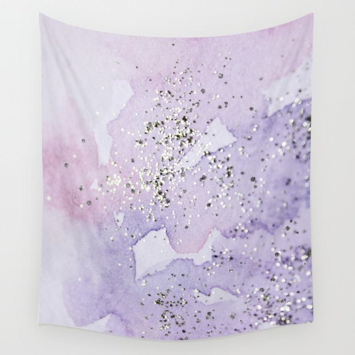 700x700 Pastel Glitter Watercolor Painting Wall Tapestry By Artention - Glitter Watercolor