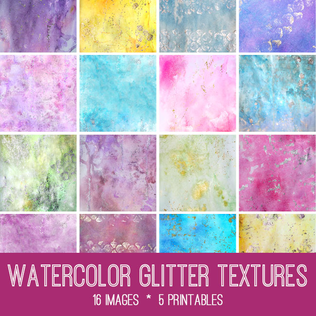 650x650 Watercolor Amp Glitter Textures Kit - Glitter Watercolor