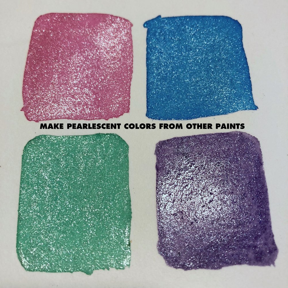 1000x1000 Metallic Pearl Watercolor Paint (Half Pan) Limn Colors - Glitter Watercolor Paint