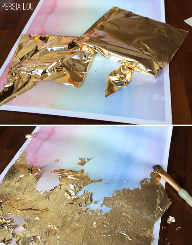 650x828 Gilded Watercolor Artwork Tutorial - Gold Leaf Watercolor