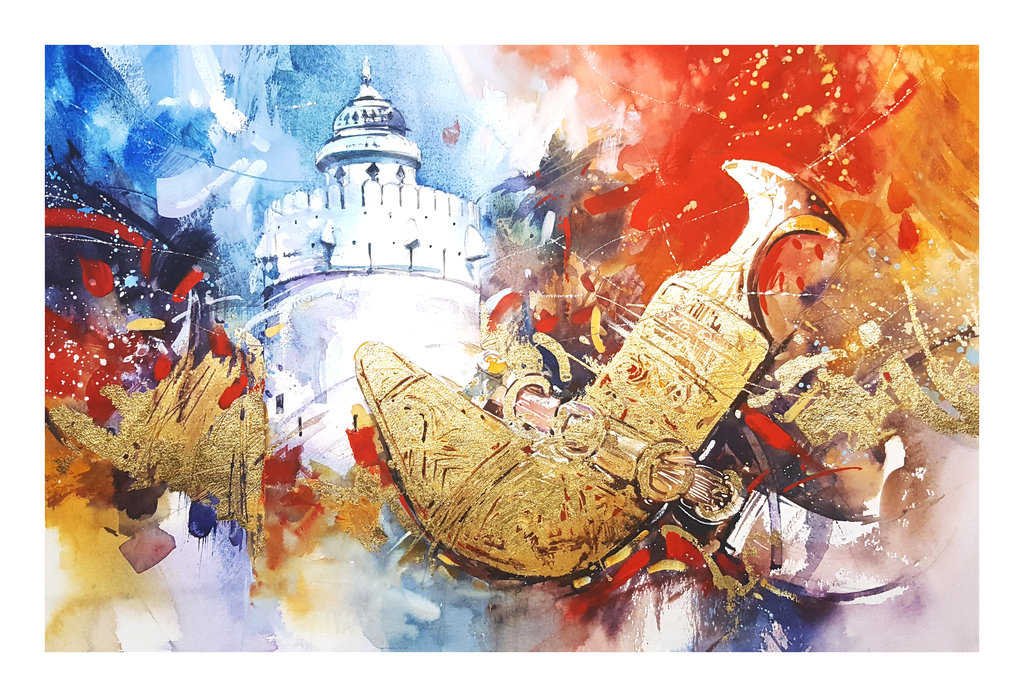 1024x697 Qasr - Gold Leaf Watercolor