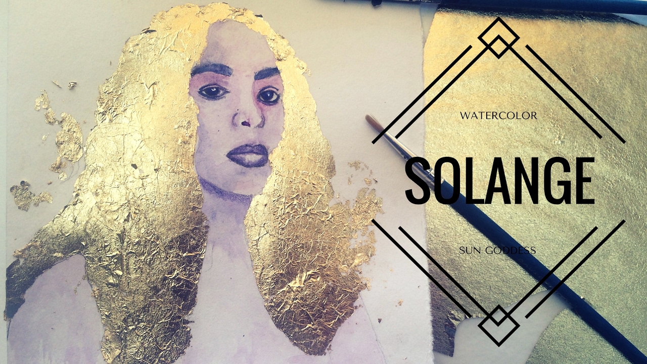 1280x720 Solange Watercolor + Gold Leaf Timelapse - Gold Leaf Watercolor