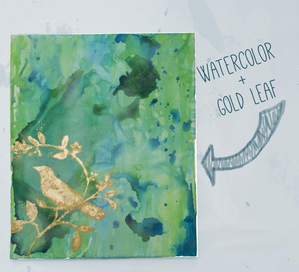 1024x932 The Finished Watercolor Painting Craft Corner - Gold Leaf Watercolor