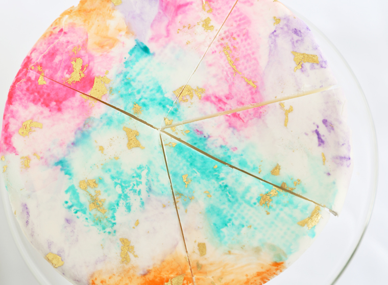 760x558 Watercolor And Gold Leaf Cake Diy Kit Sprinkle Bakes - Gold Leaf Watercolor