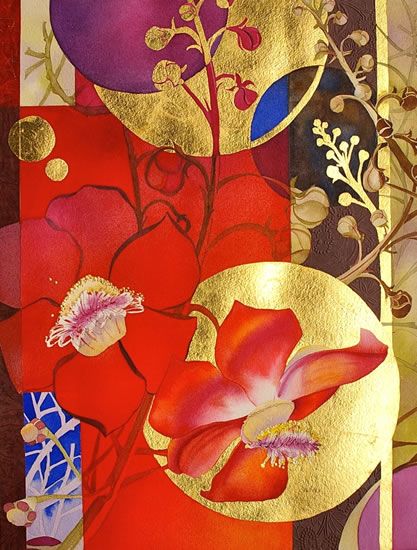 417x550 Gold Leaf And Watercolor - Gold Leaf Watercolor
