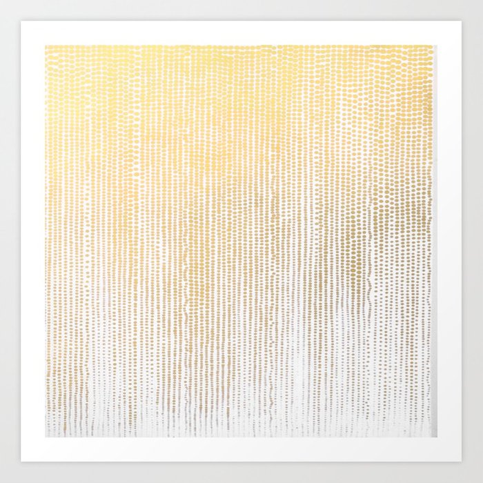 700x700 Gold Foil Brushstroke Watercolor Ink Stripes Waterfall Rain Dots - Gold Watercolor