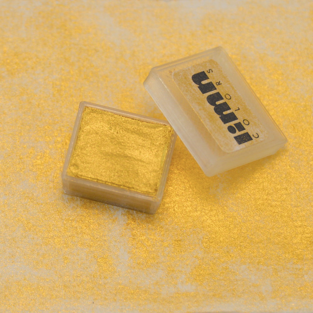 1000x1000 Metallic Gold Watercolor Paint (Half Pan) Limn Colors - Gold Watercolor
