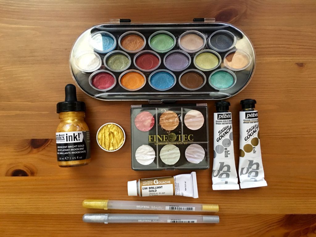 1024x768 ~ Doodlewash Review Gold Amp Luminous Paints And Inks - Gold Watercolor Paint