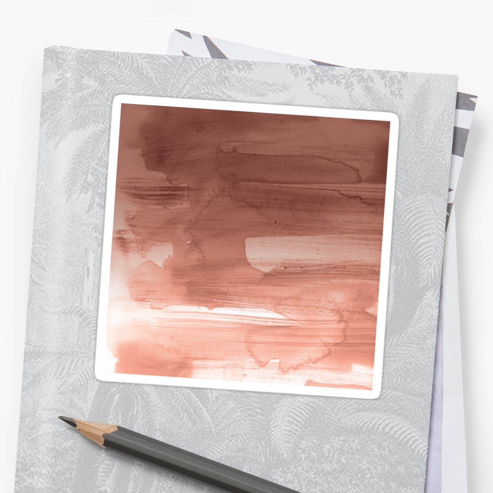 1000x1000 Rose Gold Watercolor Splash Stickers By Liz Plummer Redbubble - Gold Watercolor Splash
