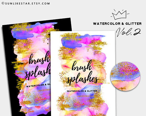 570x453 Splash Clipart Gold - Gold Watercolor Splash