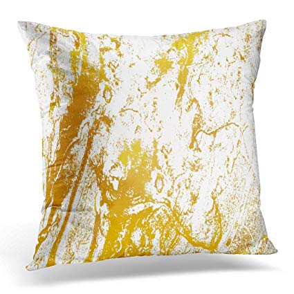 425x425 Breezat Throw Pillow Cover Paint Golden Abstract - Gold Watercolor Splash