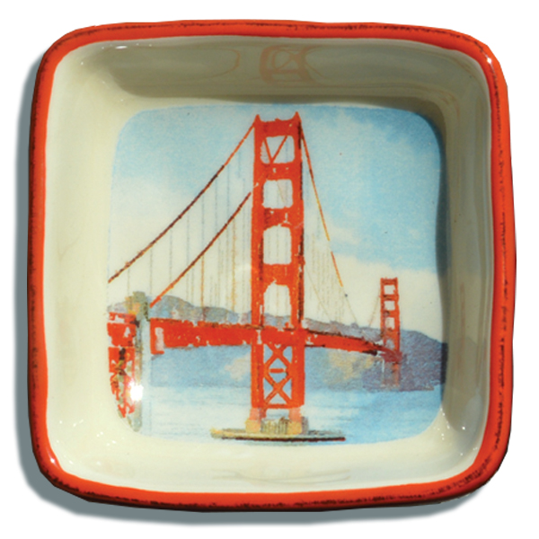 600x600 Golden Gate Bridge Watercolor Trinket Tray San Francisco Mercantile - Golden Gate Bridge Watercolor