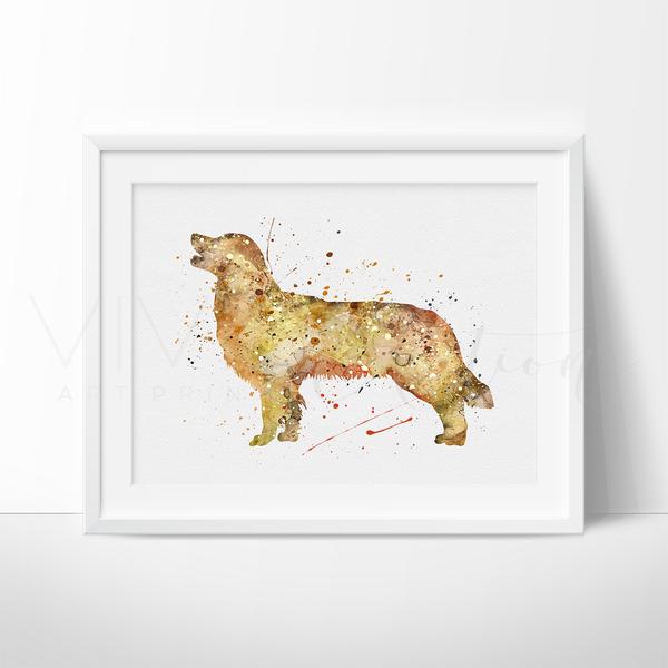 600x600 Golden Retriever Dog Animal Nursery Art Print Wall Decor - Golden Retriever Watercolor
