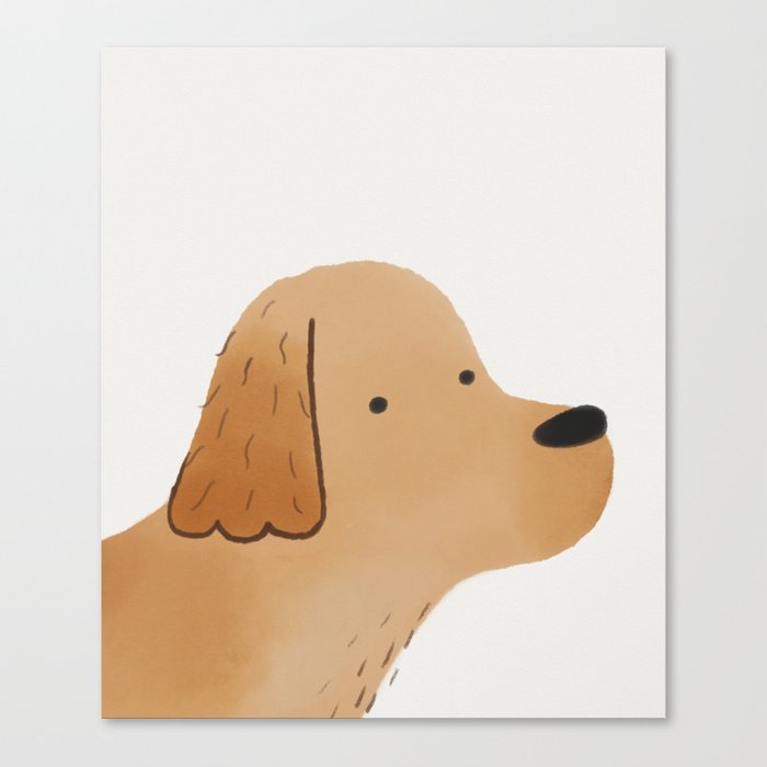 700x700 Golden Retriever Watercolor Illustration Canvas Print By - Golden Retriever Watercolor