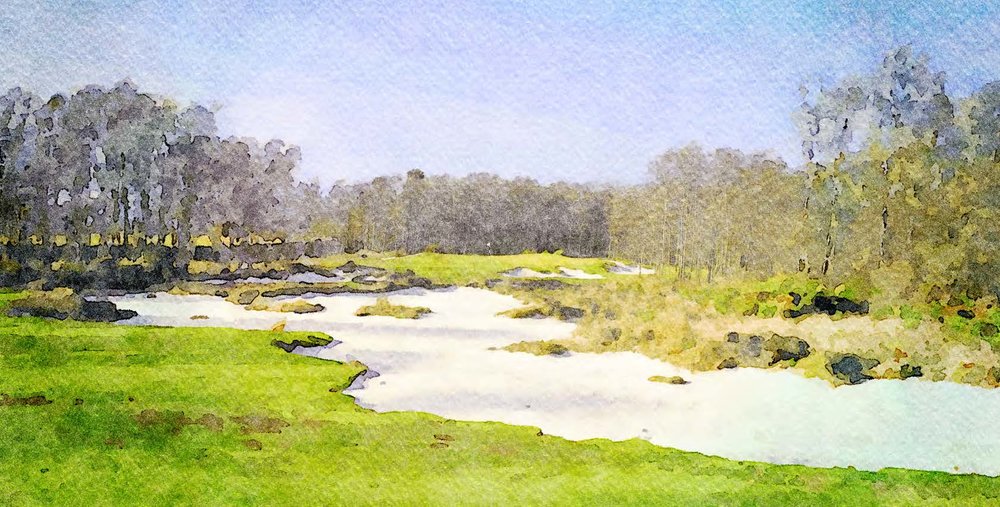 1000x507 Journal Member, American Society Of Golf Course Architects - Golf Course Watercolor